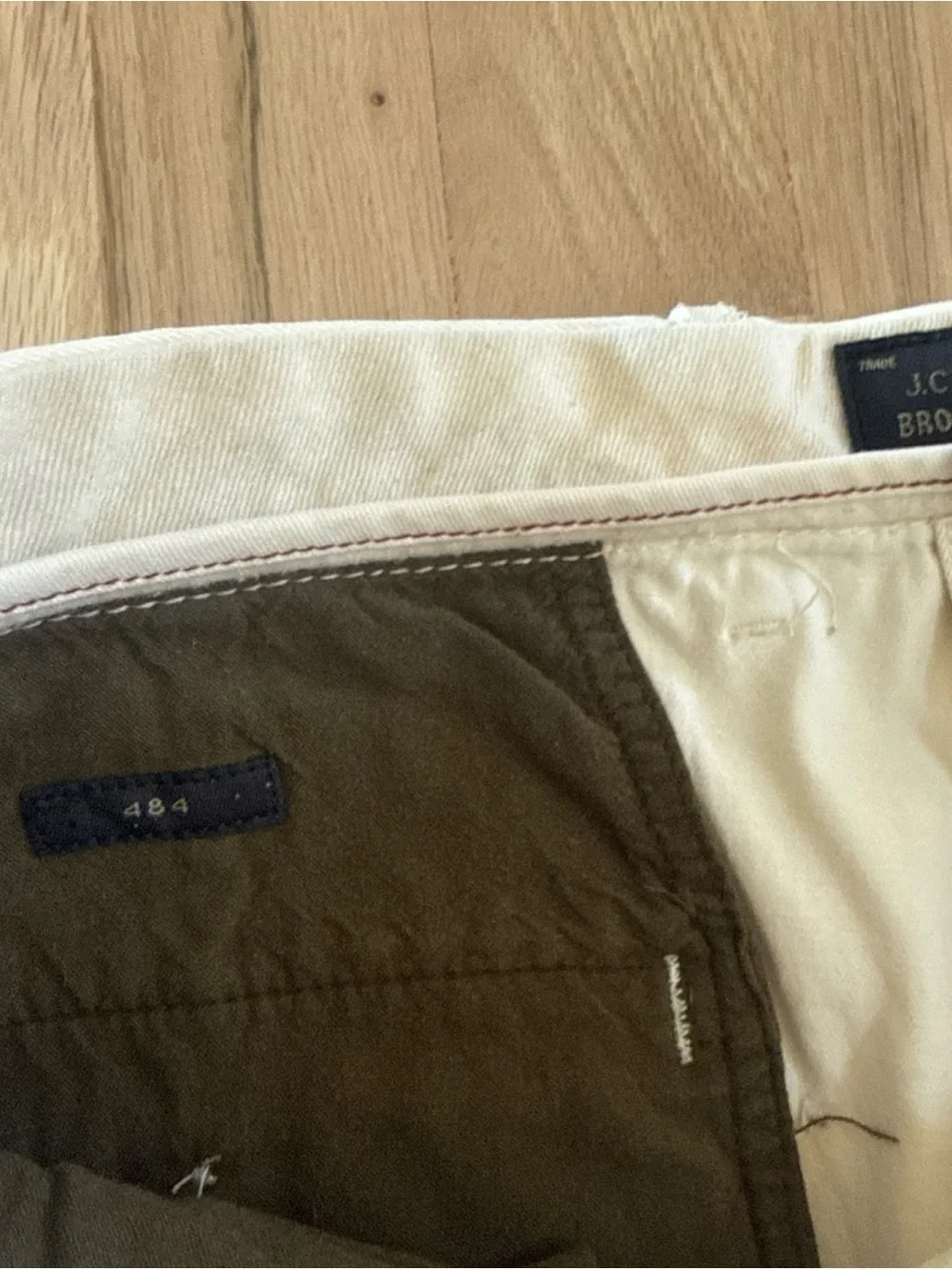 J.Crew Pants Men 33x32 Cream Broken In Fit Chino Casual Cotton Faded Preppy